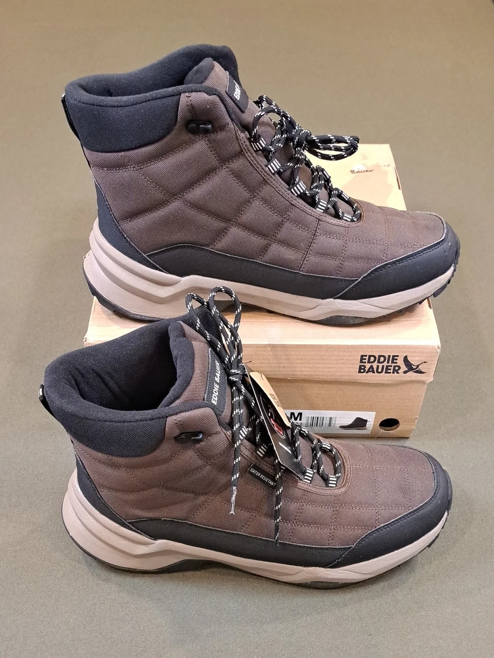 Eddie Bauer Track Quilted Boot - Color: Brown - Size: Men 12